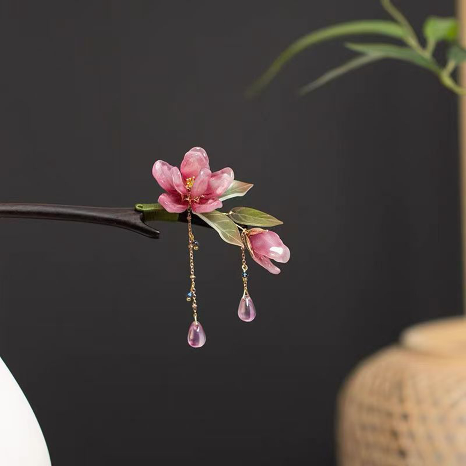 Floral Hair Stick Chinese Styl - đánh giá và giá Hanbok Hair Pin