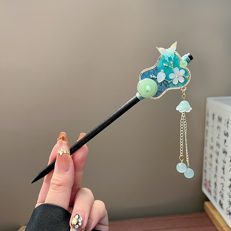 Classic Tassel Hair Stick Blac - đánh giá và giá Hanbok Hair Pin