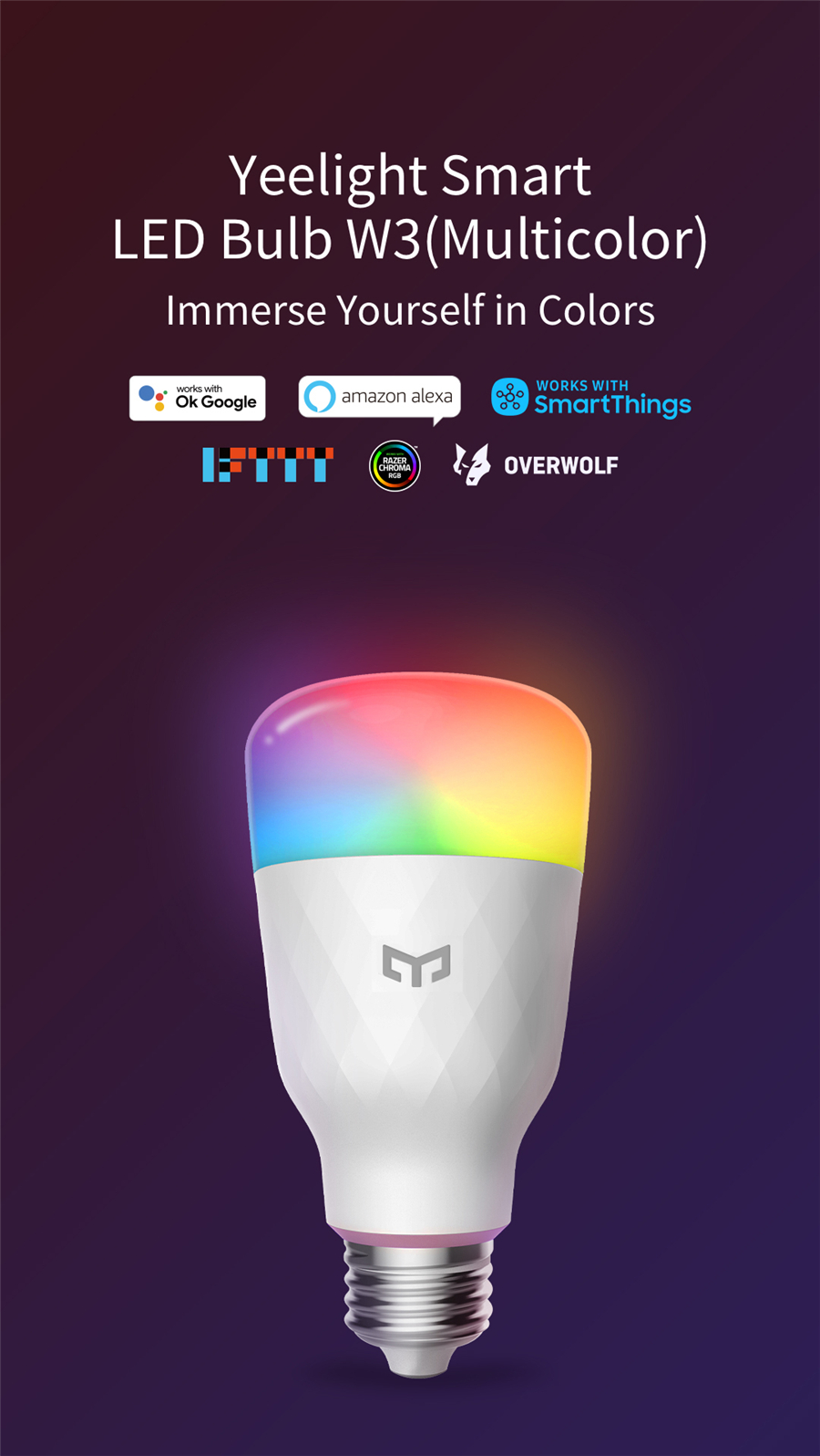 Yeelight Smart LED Bulb W3 E26 - đánh giá và giá Yeelight Light Smart Bulb
