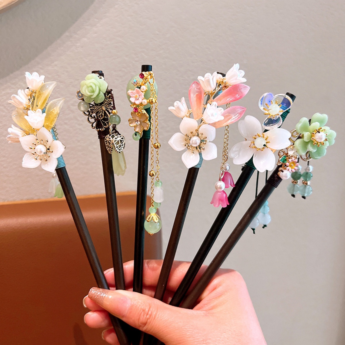 Exquisite Flower Tassel Wooden - đánh giá và giá Hanbok Hair Pin
